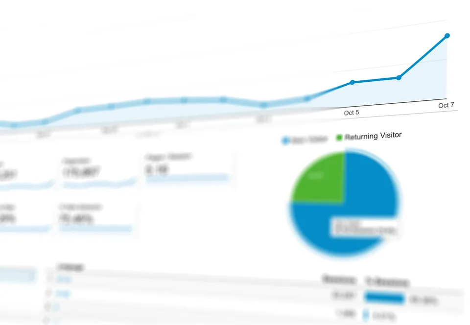 A blue and green pie chart displayed as part of a data visualization.