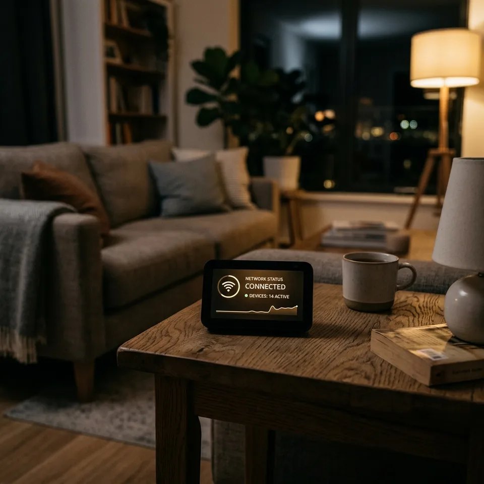 Smart home hub connected locally and protected behind a secure mesh network